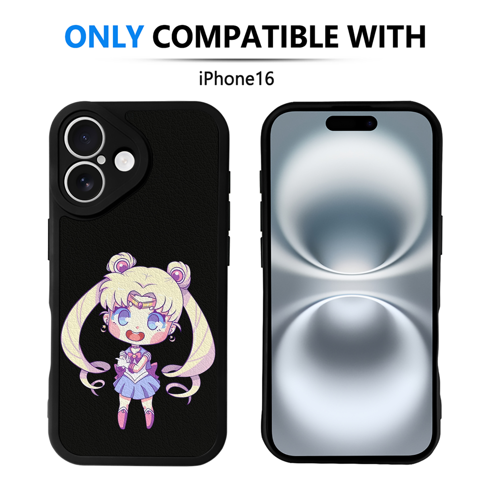 （画像用） 美少女戦士セーラームーン 月野 うさぎ つきの うさぎ Sailor Moon Tsukino Usagi 【iPhone 16シリーズ対応】シリコンスマホケース（レザー調） 材質：シリコン